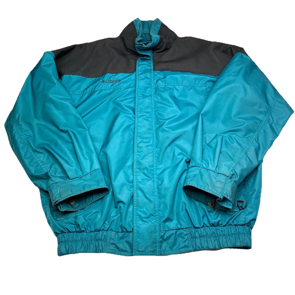 VTG Columbia Bugaboo Sz Large Blue Black Lightweight Windbreaker Jacket 90's Era